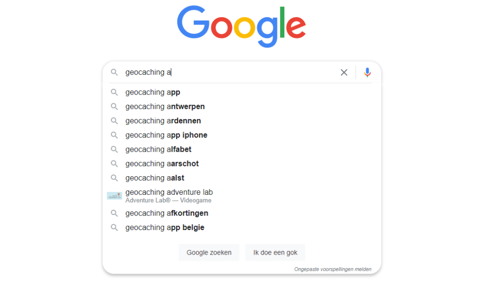 Geocaching ABC van Google - A
