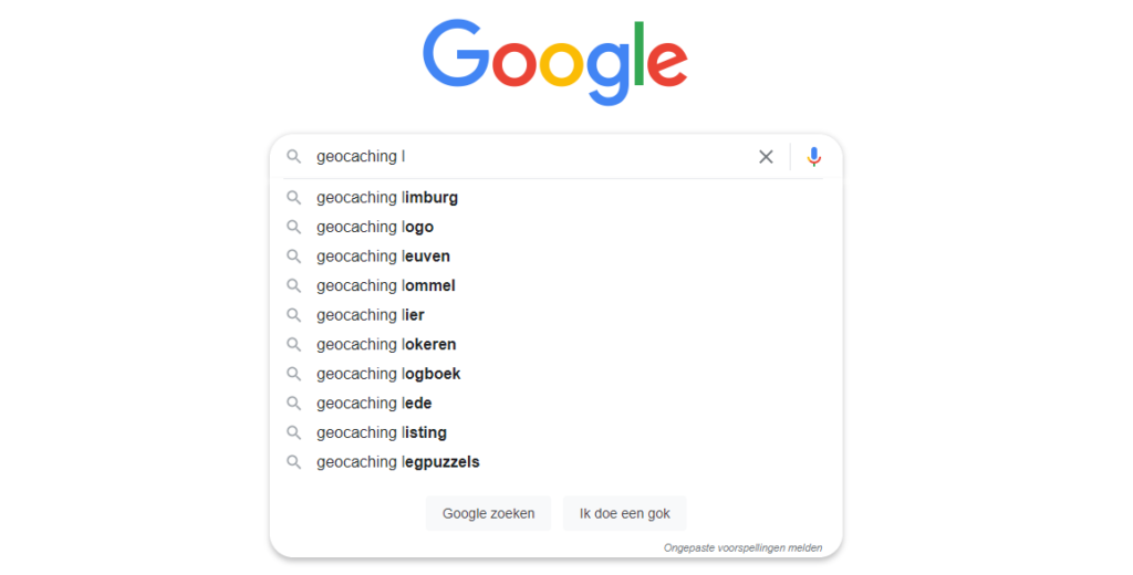 Geocaching ABC van Google - L